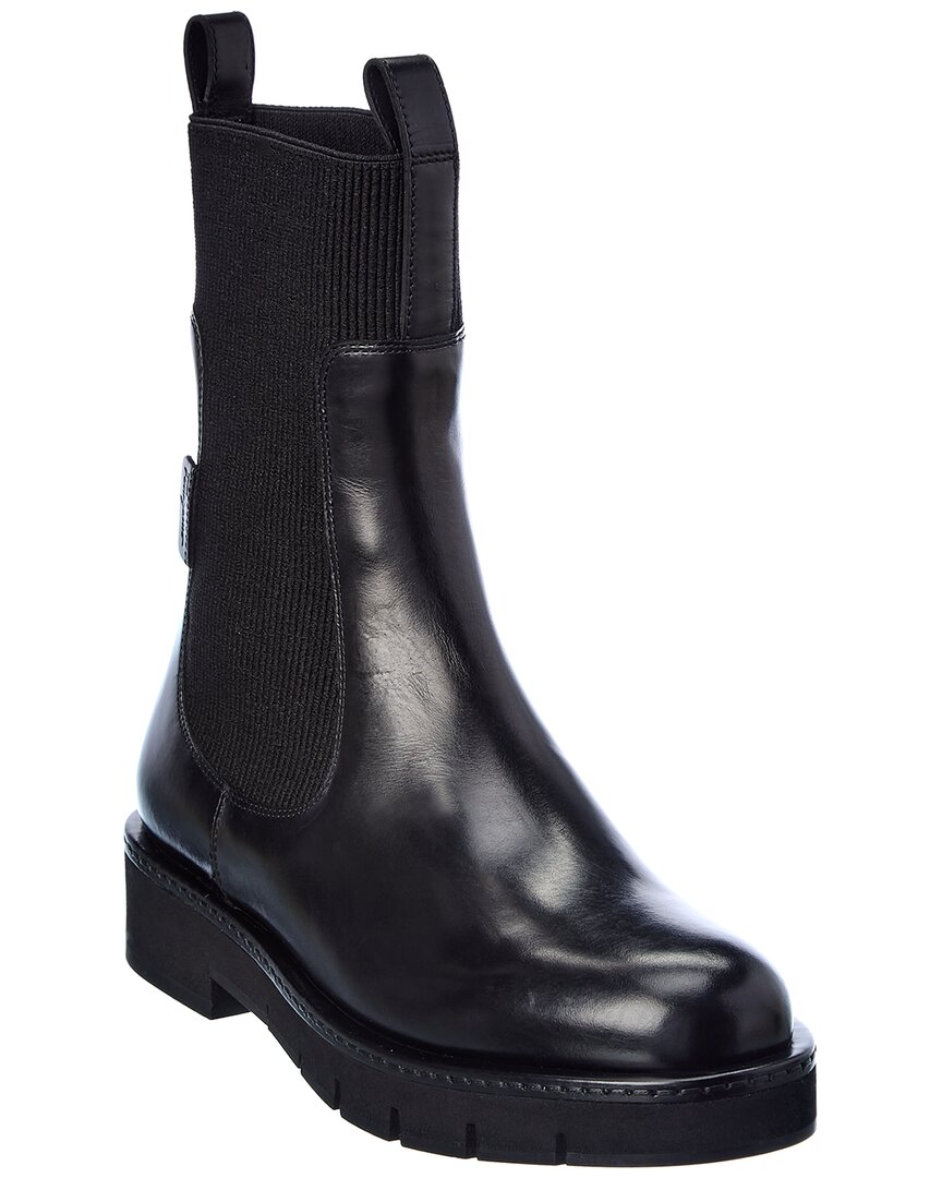 Ferragamo Rook Leather Boot In Black