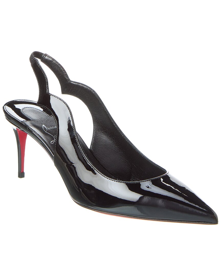 Christian Louboutin Hot Chick Sling 70 Patent Black Pumps In Black