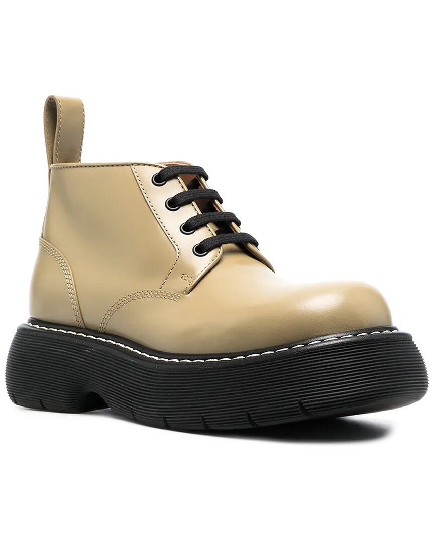 Bottega Veneta The Bounce Lace-up Leather Boot In Brown