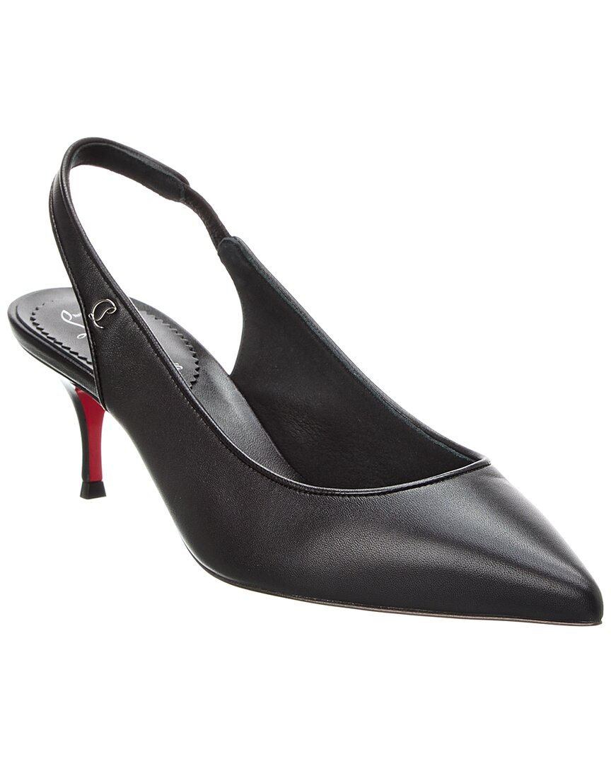 Christian Louboutin Sporty Kate Leather Slingback Pumps 55 In Black