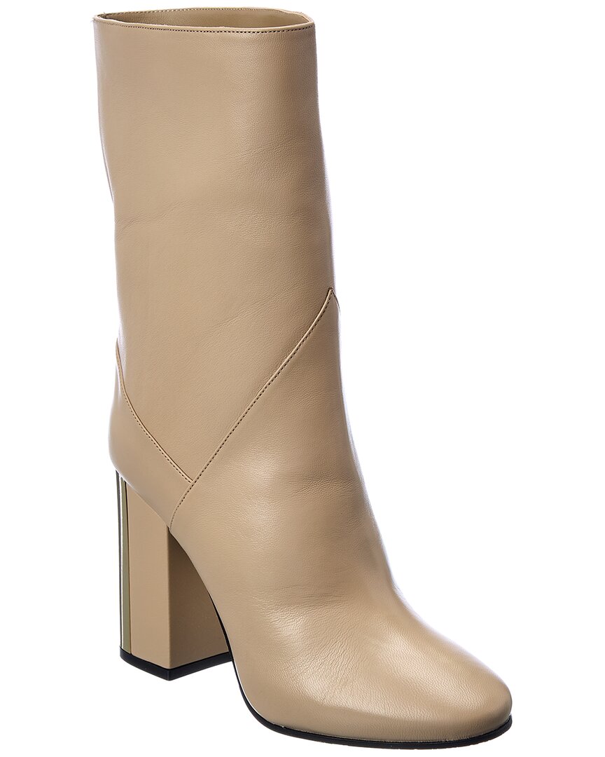 Jimmy Choo Rydea 100 Leather Bootie In Neutral