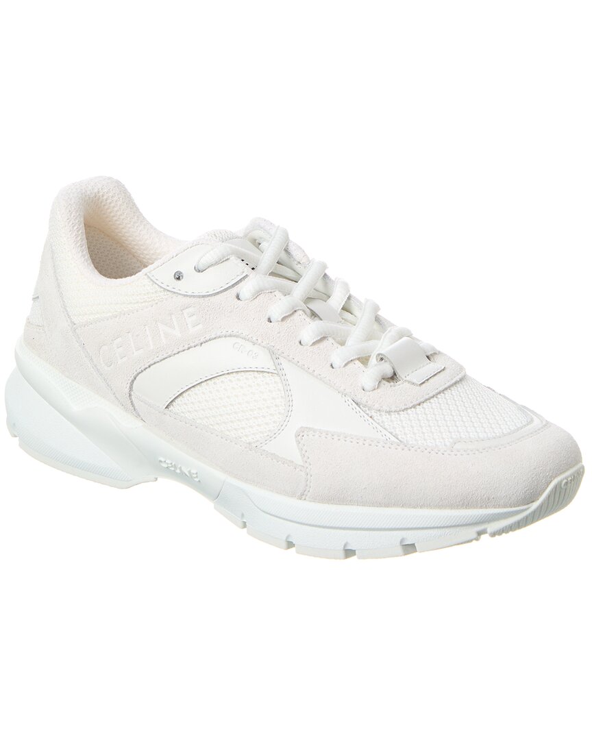 Celine Runner Cr-03 Low-top Lace-up Sneaker In Mesh In White