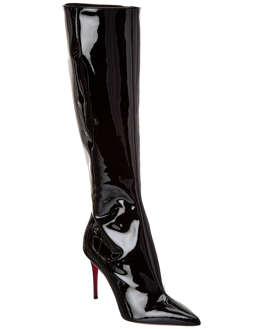 Christian Louboutin Sporty Kate 85 Patent Knee-high Boot In Black