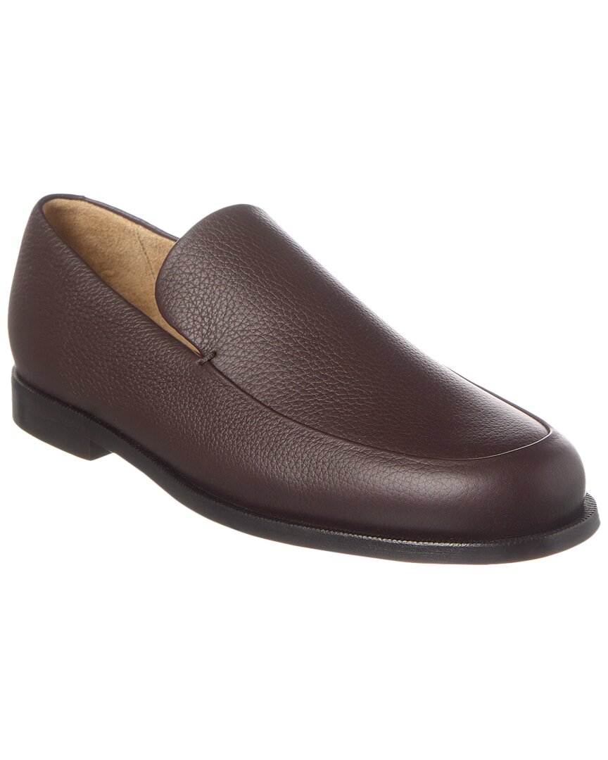 Khaite The Alessio Leather Loafer In Brown