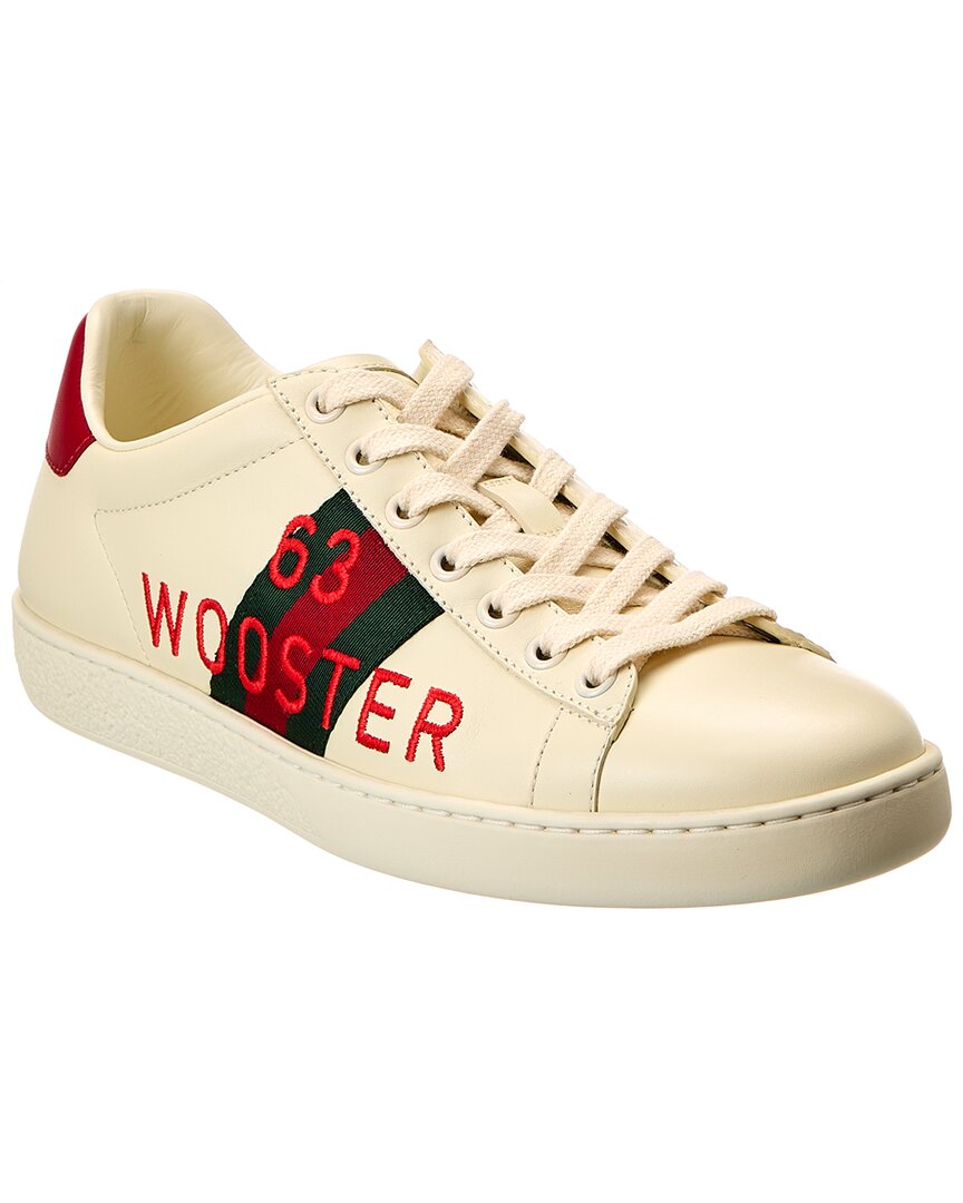 Gucci Ace Logo Printed Leisure Sports Shoes In White