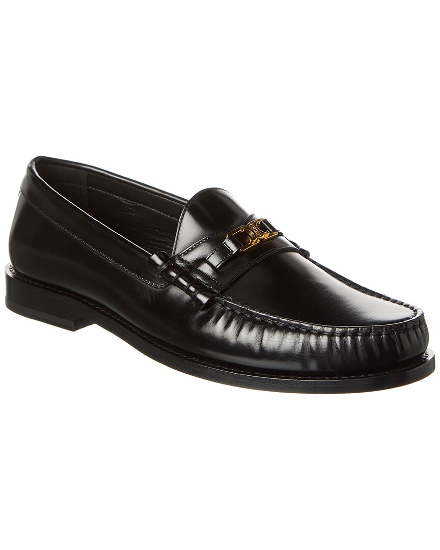 Celine Luco Triomphe Loafer Shoes In Blue