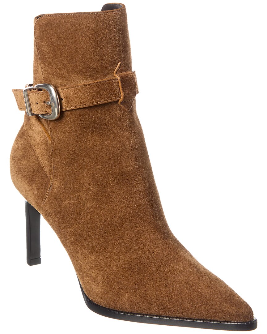 Celine Jodphur Suede Boot In Brown
