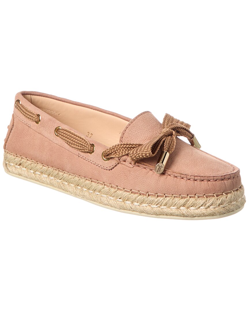 Tod's Gommini Leather Espadrille In Brown