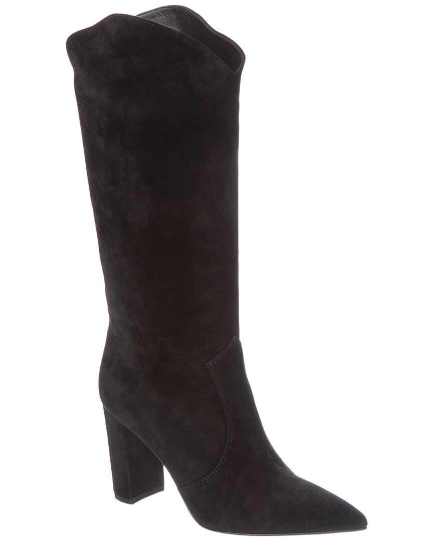 Gianvito Rossi Navarre 45 Suede Knee-high Boot In Black