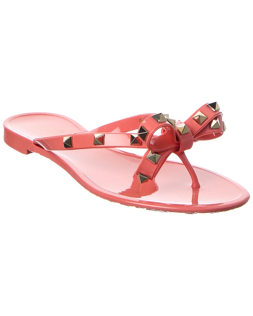Valentino Garavani Valentino Rockstud Rubber Flip Flop In Pink