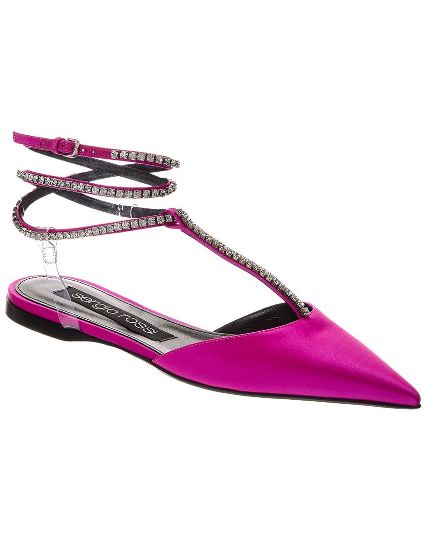 Sergio Rossi Woman Ballet Flats Fuchsia Size 5 Textile Fibers In Pink