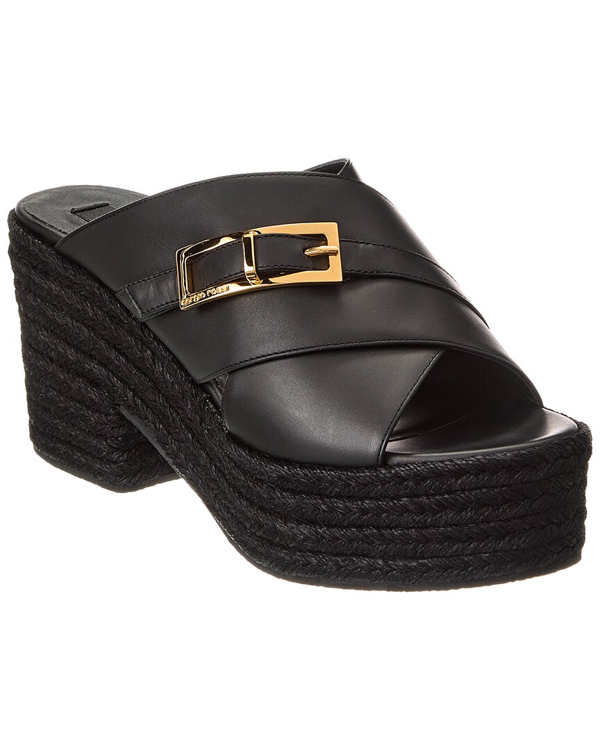 Sergio Rossi Leather Sandal In Black