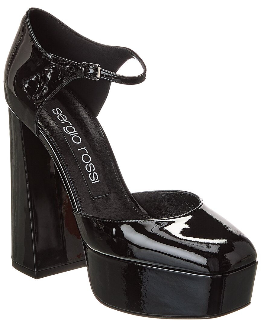 Sergio Rossi Patent Sandal In Black
