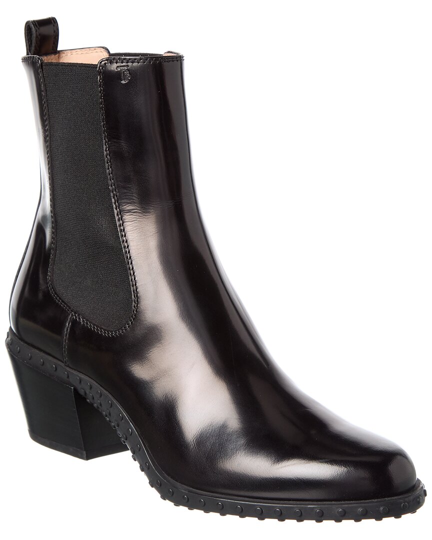 Tod's Leather Bootie In Black