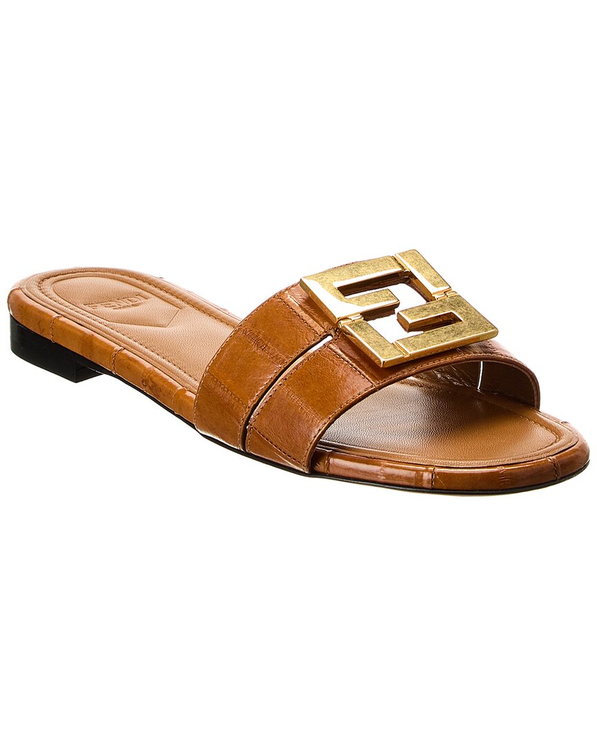 【関税＆送料込み】Fendi 'Fendi Ffold' Sandals Fendi FFold Metallic Leather Sandals | Neiman Marcus