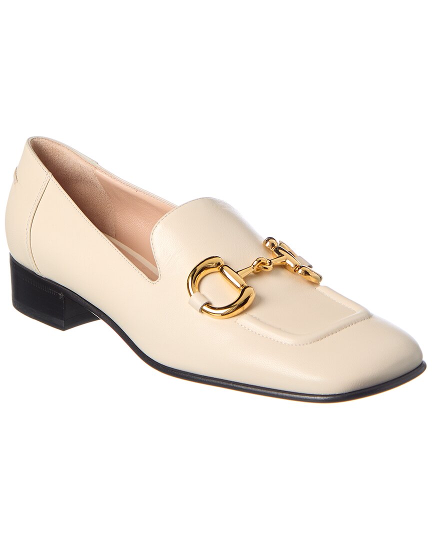 Gucci Horsebit Leather Loafer In White