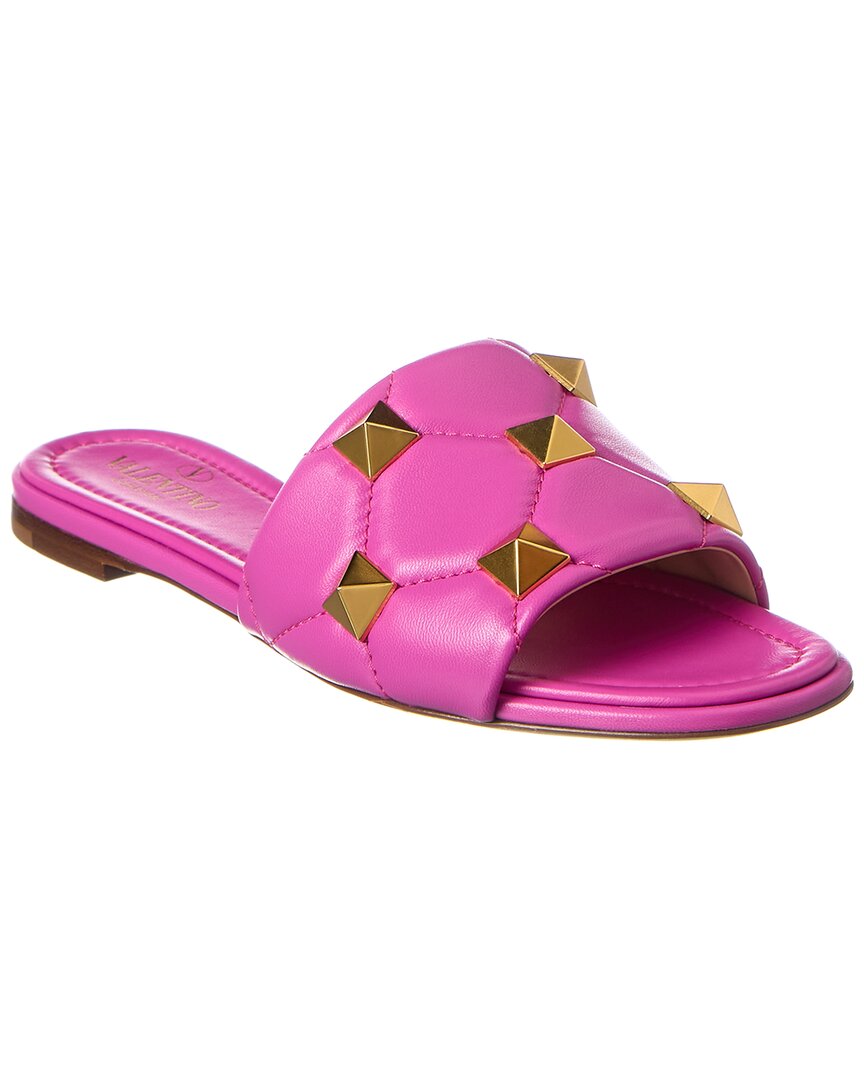 Valentino Garavani Woman Sandals Magenta Size 5.5 Leather In Pink