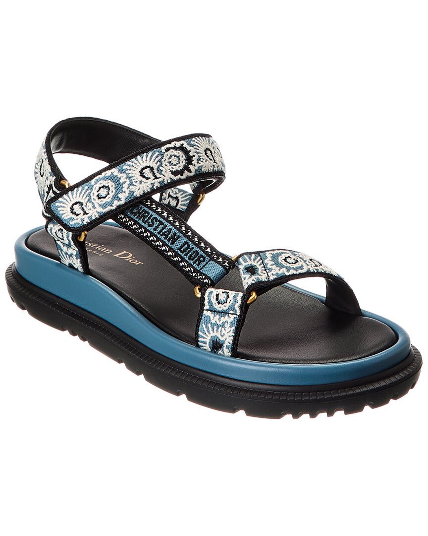 Dior D-wave Canvas Sandal In Blue