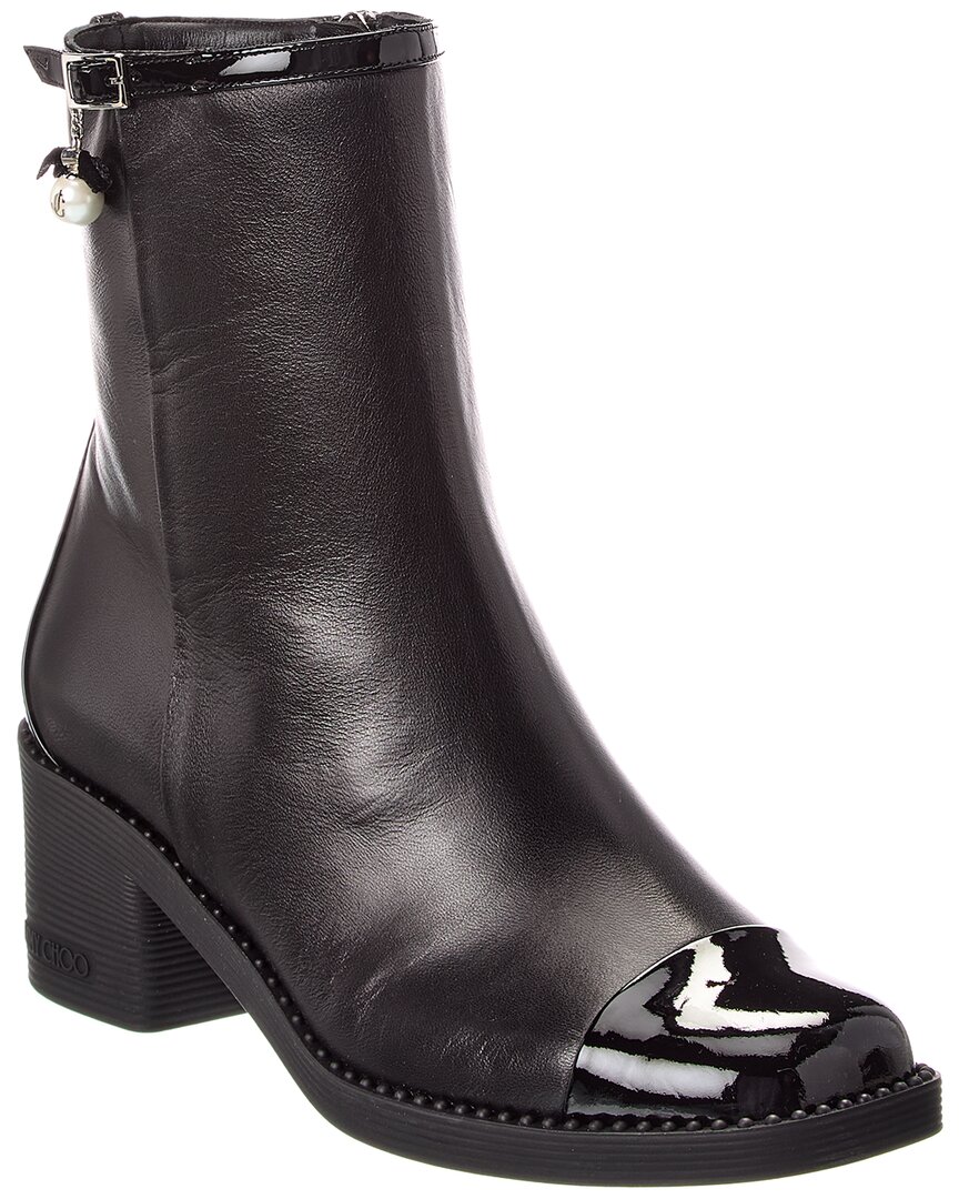 Jimmy Choo Adry 60 Leather Bootie In Black