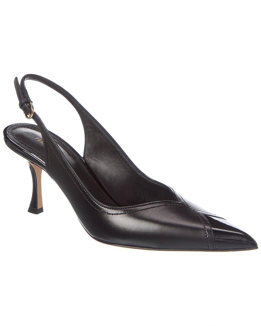 Ferragamo Egna 70 Leather Slingback Pumps In Black
