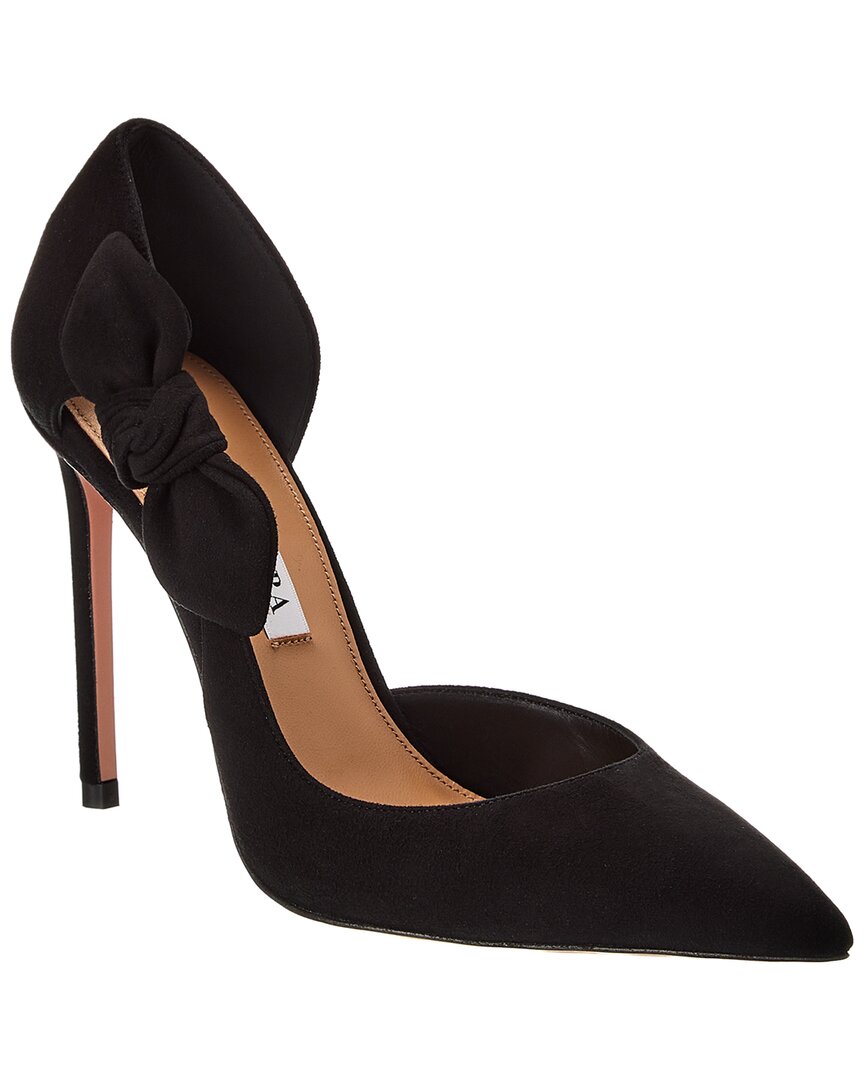 Aquazzura 105mm Very Bow Tie Pumps In Black