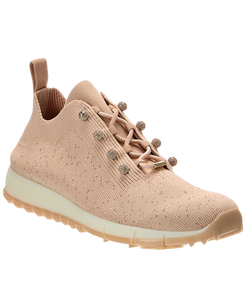 Jimmy Choo Velles Macaron Sequin Knit Sneakers In Pink