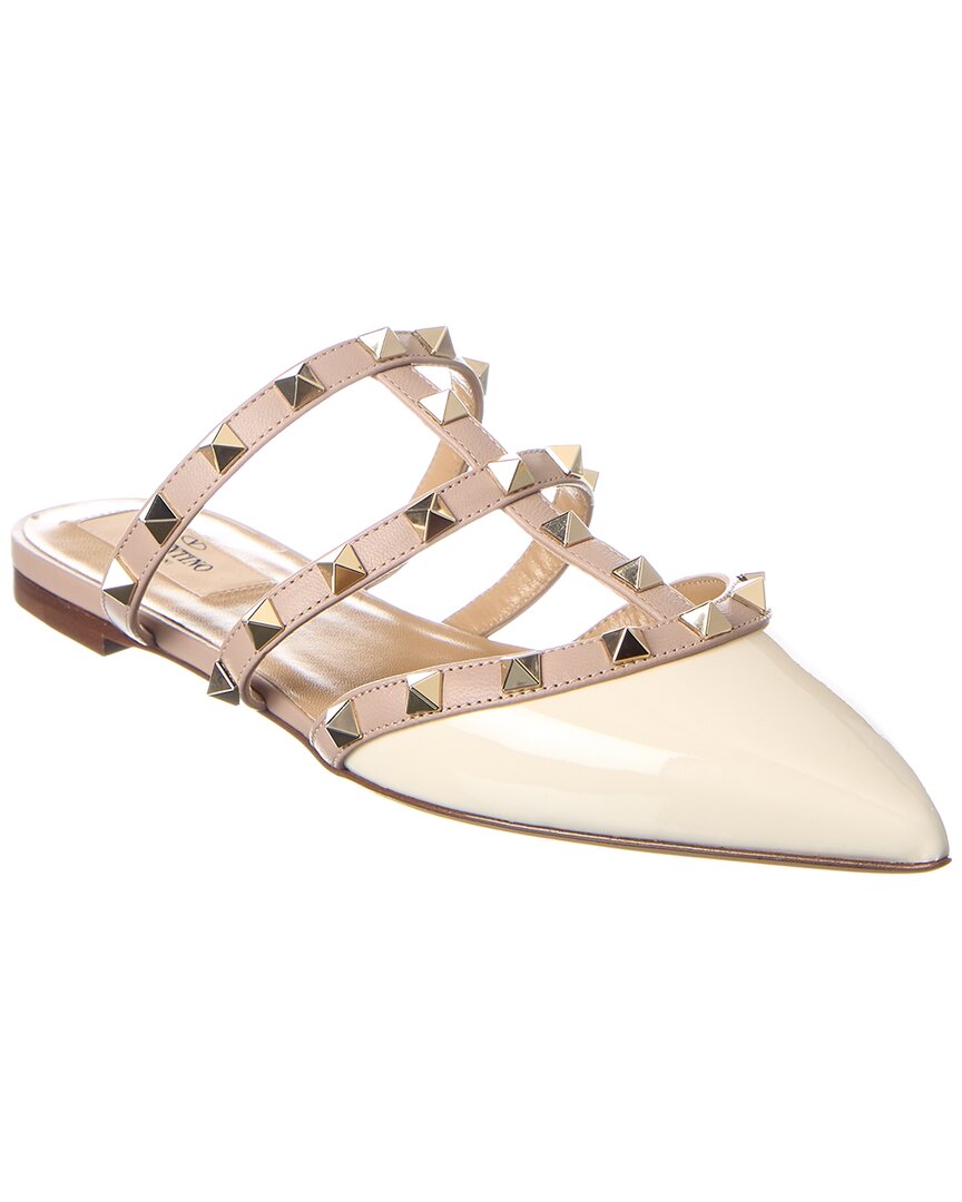 VALENTINO GARAVANI VALENTINO ROCKSTUD CAGED PATENT FLAT 