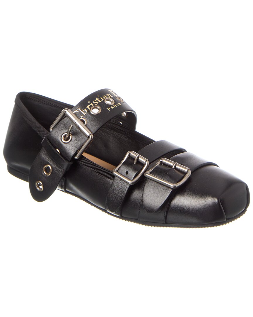 Dior Punk Leather Ballet Flat In Black