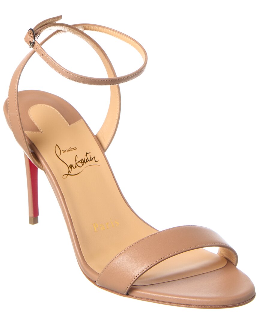 Christian Louboutin Womens Nude Loubigirl 100 Leather Heeled Sandals In Beige