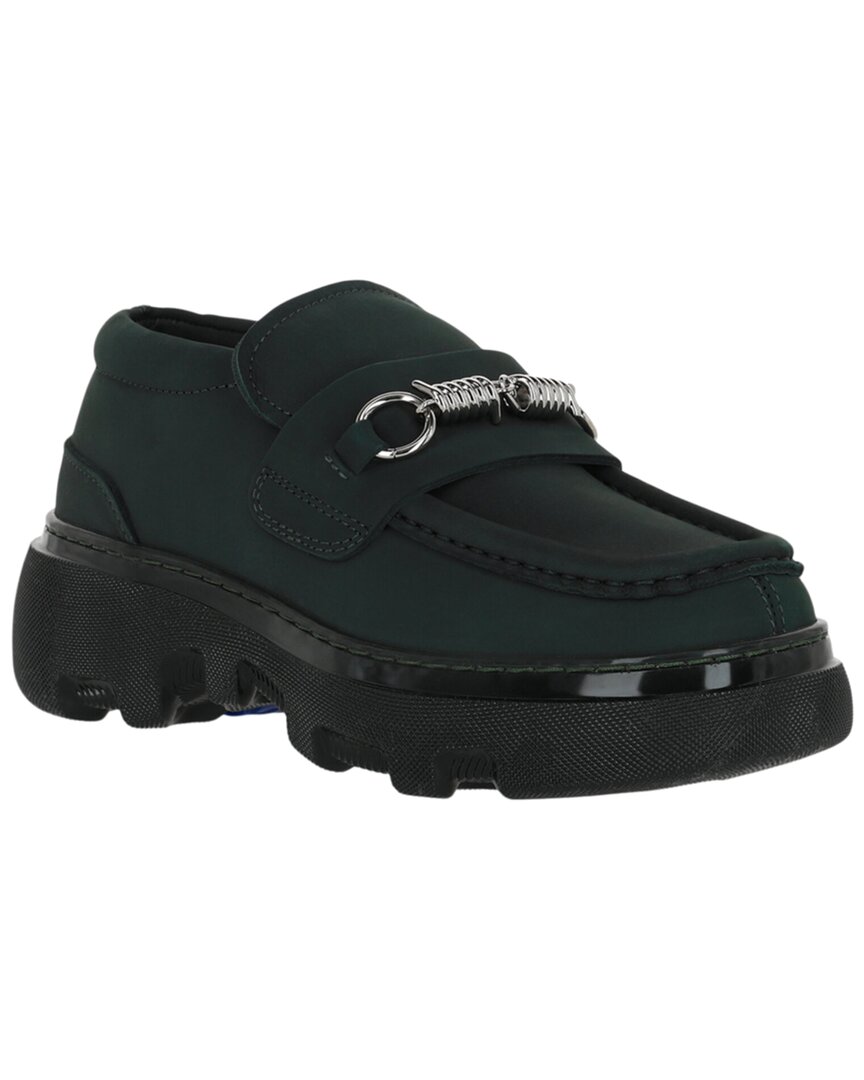Burberry Leather Loafer In Green