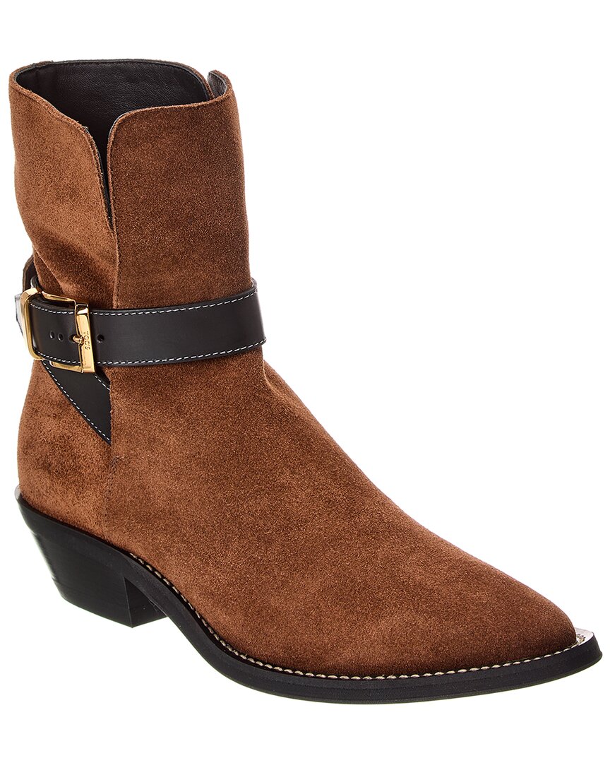 Tod's Gomma Suede Bootie In Brown
