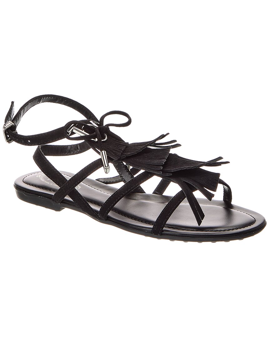 Tod's Gomma Suede Sandal In Black