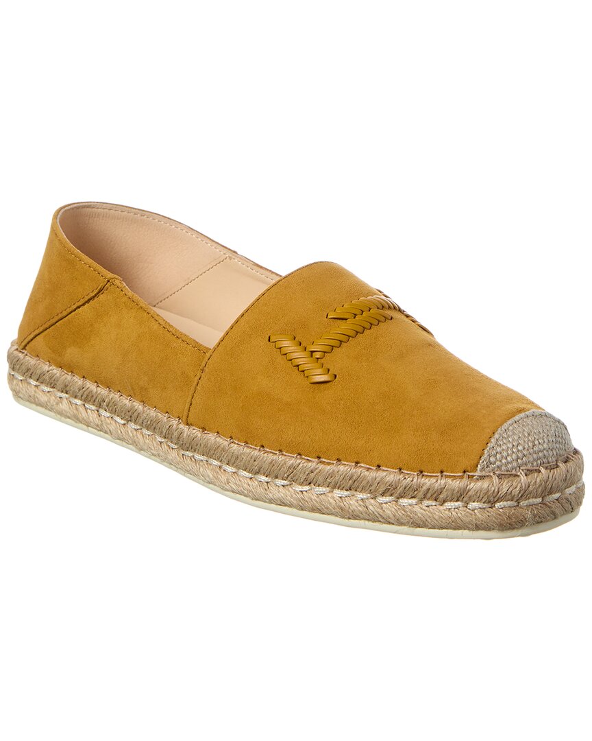 Tod's Gomma Suede Espadrille In Brown