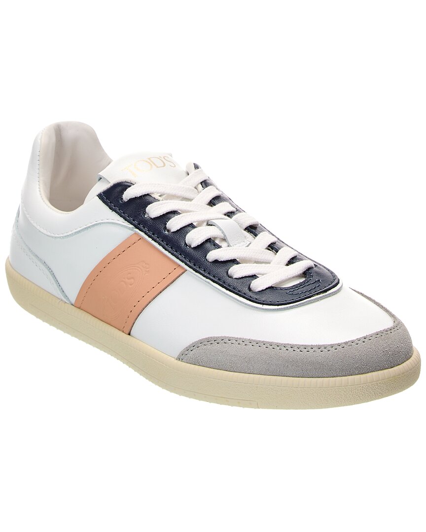 Tod's Woman Sneakers Grey Size 8 Leather In White