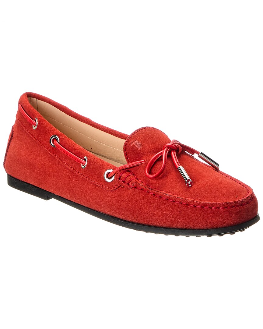 Tod's Gommino Suede Loafer In Orange