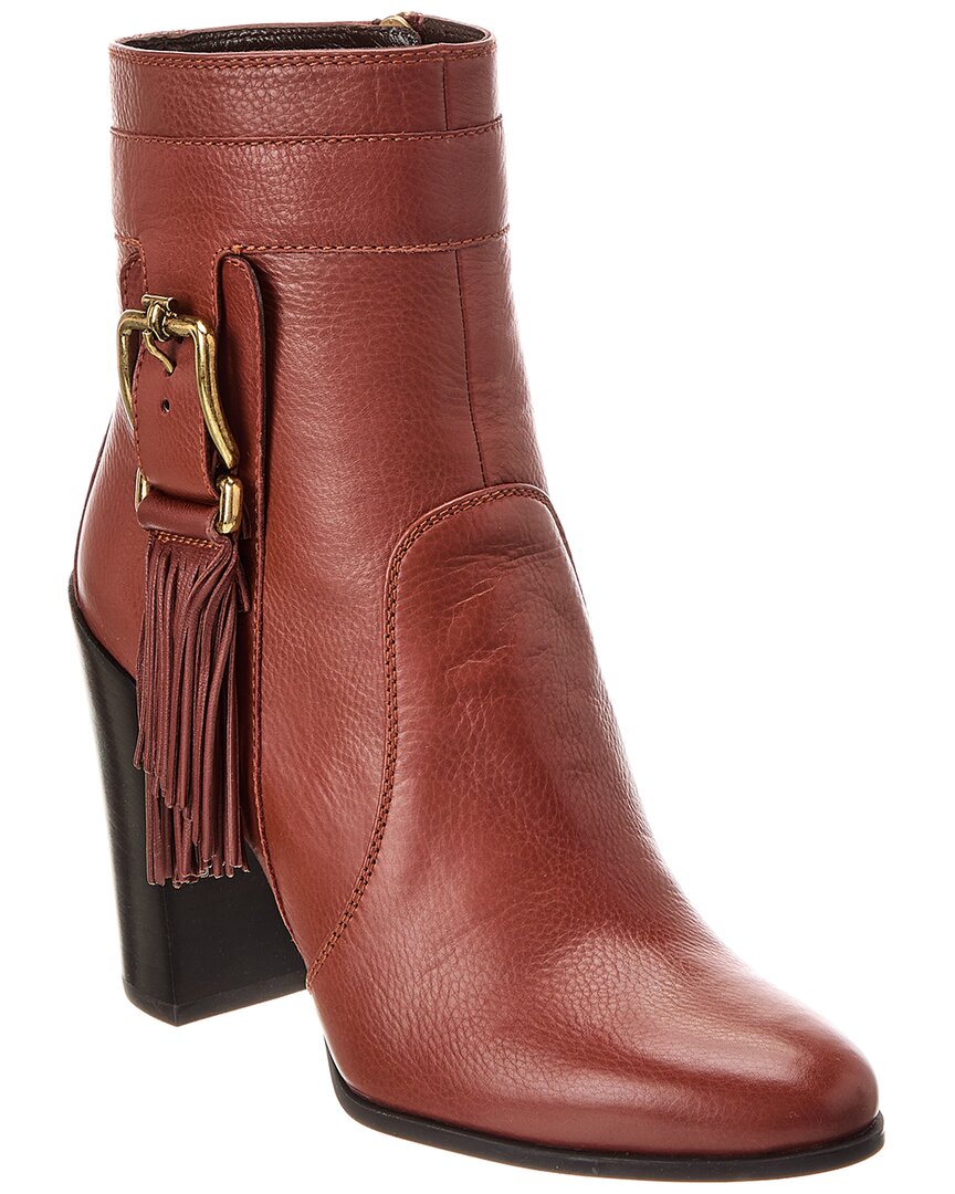 Tod's Leather Bootie In Red