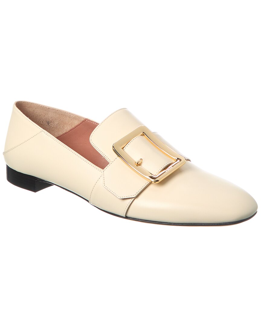 Bally Janelle Buckled Leather Loafer In White
