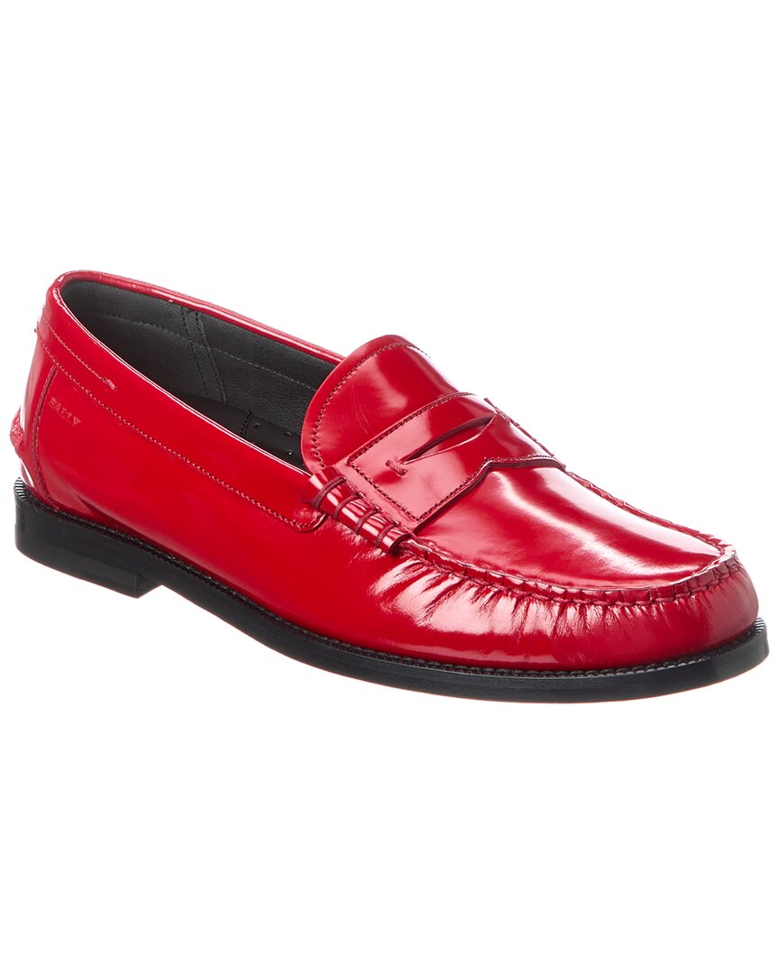 Shop Bally Coelo Leather Loafer In Red