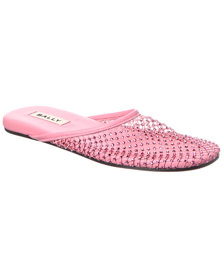 Bally Greek Mesh & Leather Mule In Pink