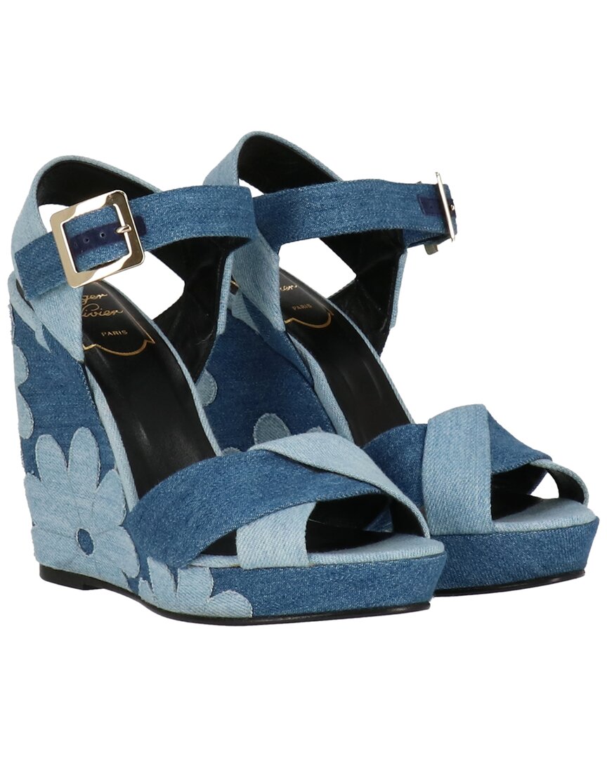 ROGER VIVIER ROGER VIVIER DENIM WEDGE SANDAL