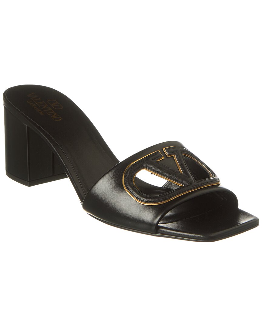 Valentino Garavani Vlogo Signature Slide Sandals In Black