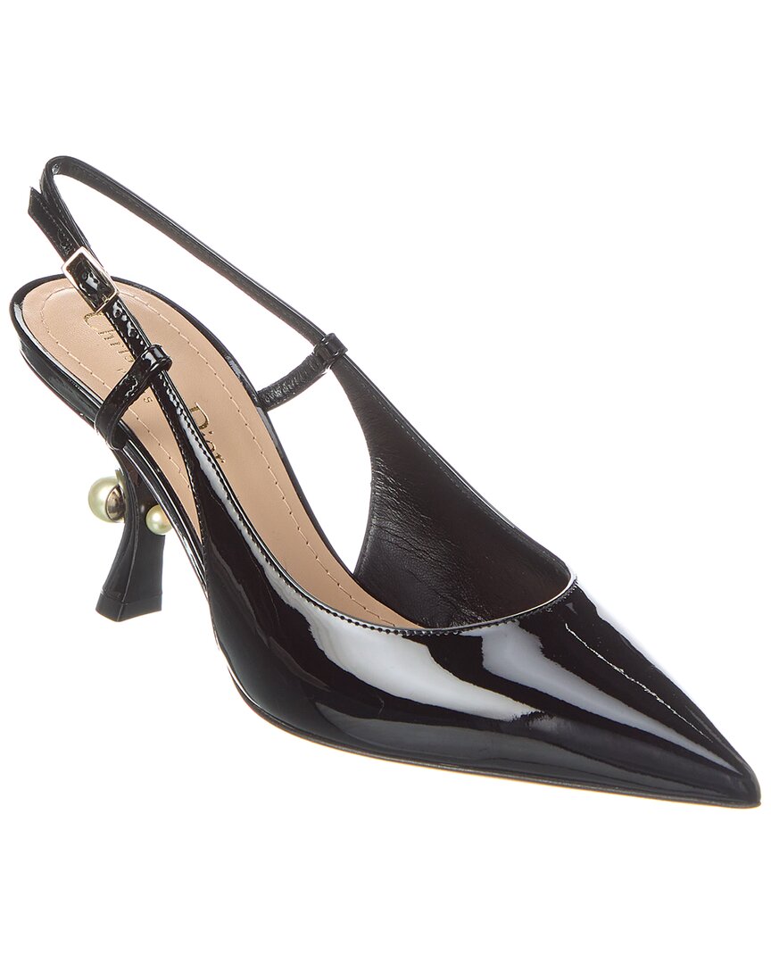 Dior Tribales Patent Slingback Pump In Black