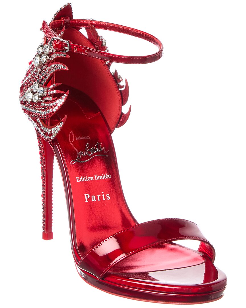 Christian Louboutin Loubi Vegas 120 Leather Sandal In Red