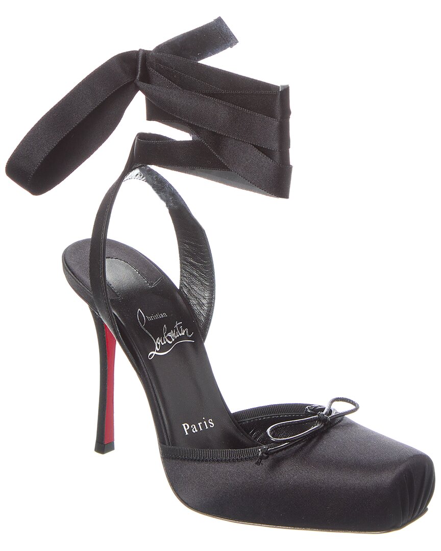Christian Louboutin Cassia 100 Satin Pump In Black