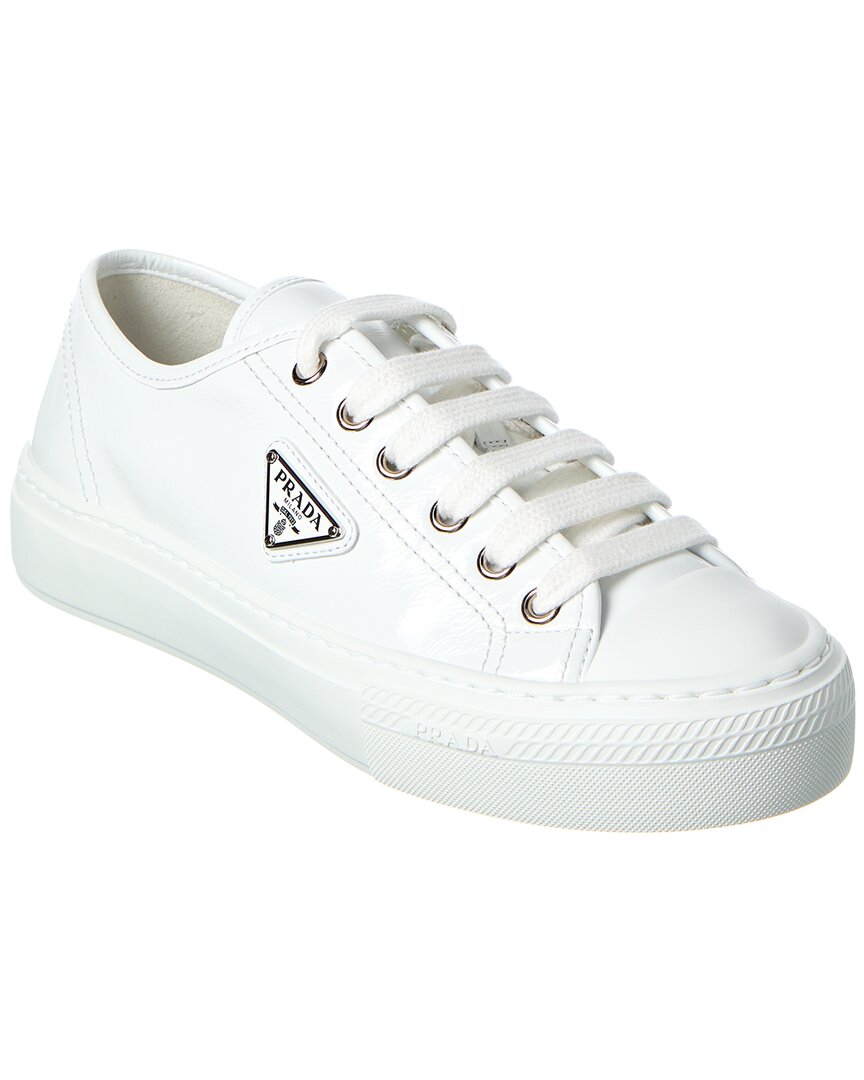 Prada Naplak Leather Sneakers In White
