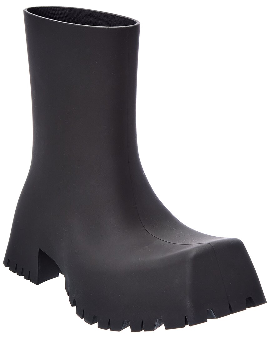 Balenciaga Trooper Rubber Ankle Boots In Black