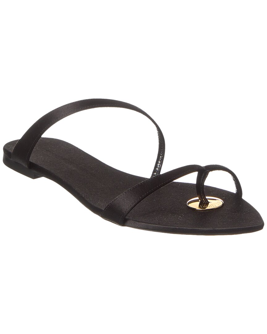 Saint Laurent Tanger Leopard-print Flat Sandals In Black