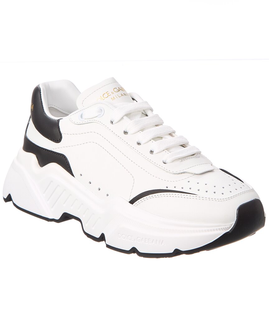 Shop Dolce & Gabbana Daymaster Leather Sneaker In White