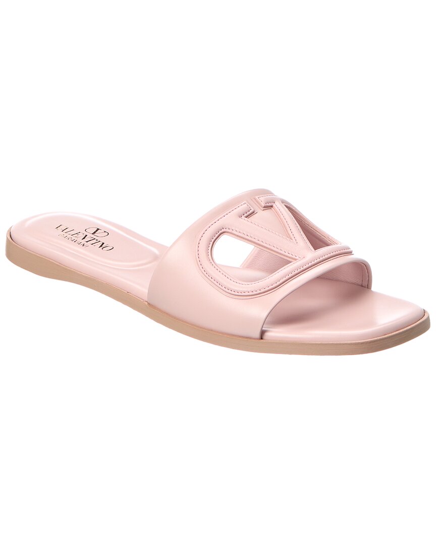 Valentino Vlogo Cutout Leather Sandal In Pink