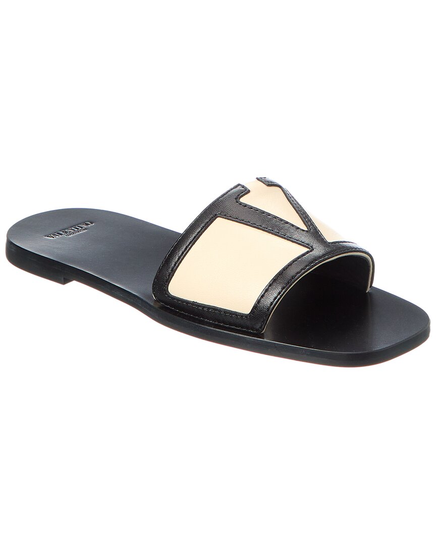 Shop Valentino Viva Superstar Leather Sandal In White